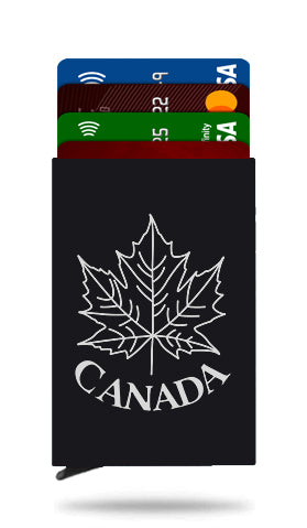 Canada Maple Leaf Credit Card Wallet - Black